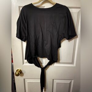 a new day Black Short Sleeve Tie-Back Top